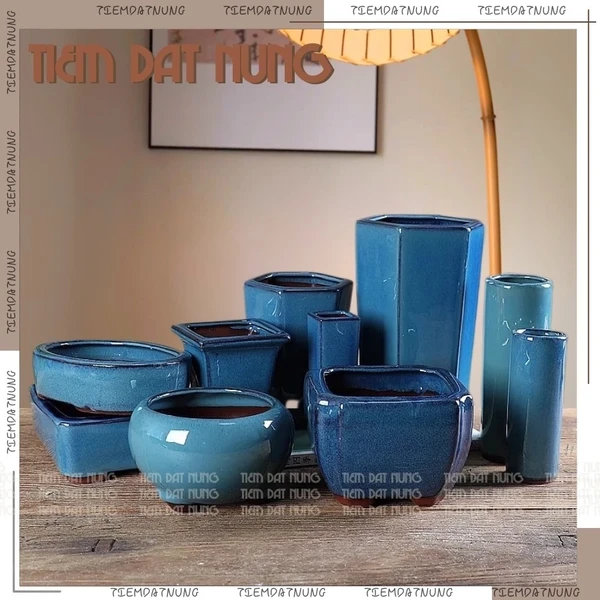 Chậu Cây Men Hỏa Biến SIZE TO - Chậu Trồng Cây Sen Đá ĐẸP - Chậu Đất Nung Để Bàn CUTE - tiemdatnung - Tiệm Đất Nung