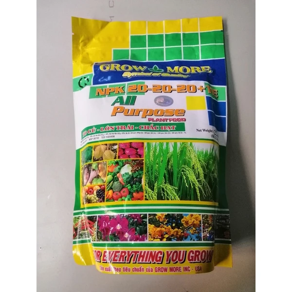 Phân Bón Lá Cao Cấp NPK Growmore 20-20-20+TE Tốt Cho Mọi Cây Trồng gói 1kg