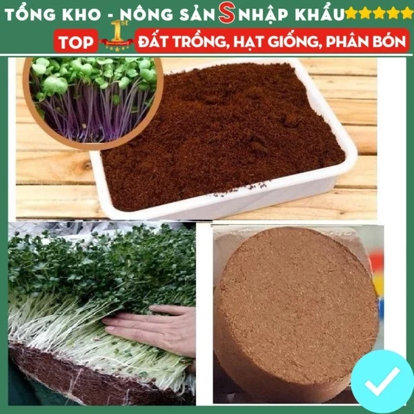 Bánh xơ dừa đã qua xử lý để trồng cây, trồng rau, trồng hoa, trộn đất trồng giúp cây phát triển tốt