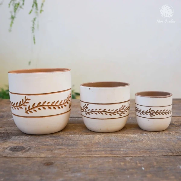 Chậu Đất Nung Họa Tiết Vintage Xuất Khẩu Nhiều Kích Thước [Hỏa tốc]