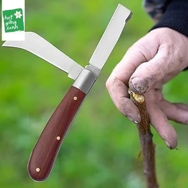 Dao Ghép Cành 2 Lưỡi Cán Gỗ, chuyên dụng cho trồng cây, làm vườn , phù hợp cho sân vườn