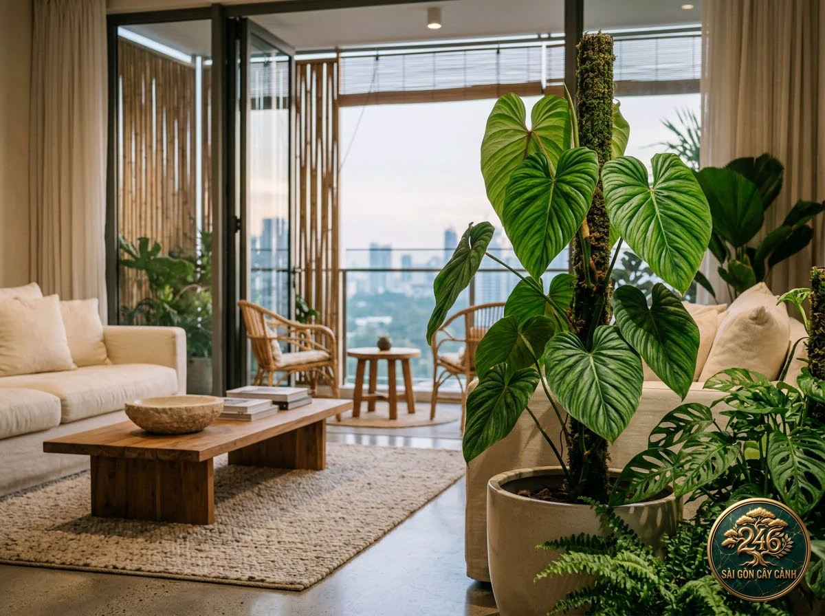 Ứng dụng bố trí Hồng môn dây dải (Anthurium vittariifolium) trong không gian sống hiện đại