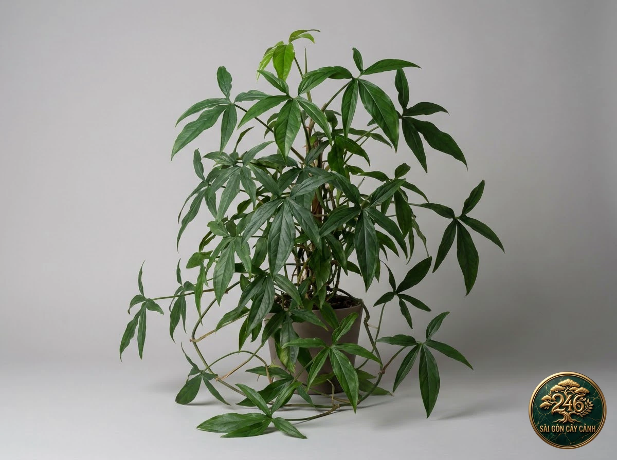 Ảnh chi tiết Tróc bạc lá hẹp Syngonium angustatum: đặc điểm nhận diện hình thái học lá và thân