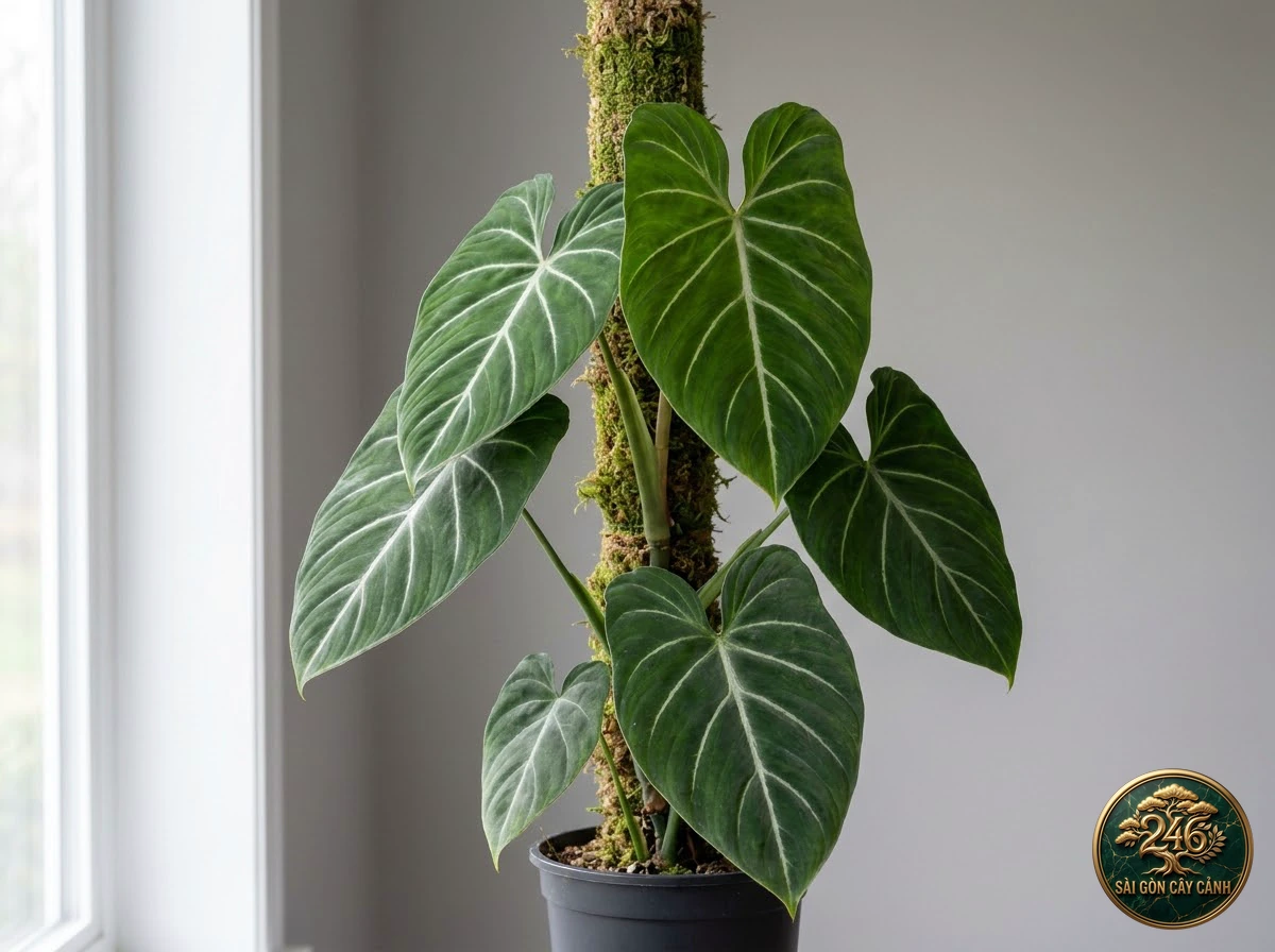 Ảnh chi tiết Tróc bạc sọc gân mảnh Syngonium hoffmannii: đặc điểm nhận diện hình thái học lá và thân