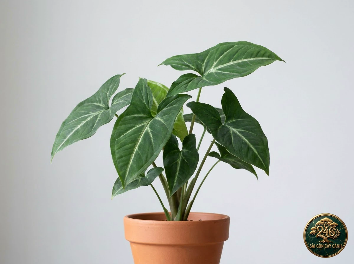 Ảnh chi tiết Tróc bạc phiến dài Syngonium steyermarkii: đặc điểm nhận diện hình thái học lá và thân