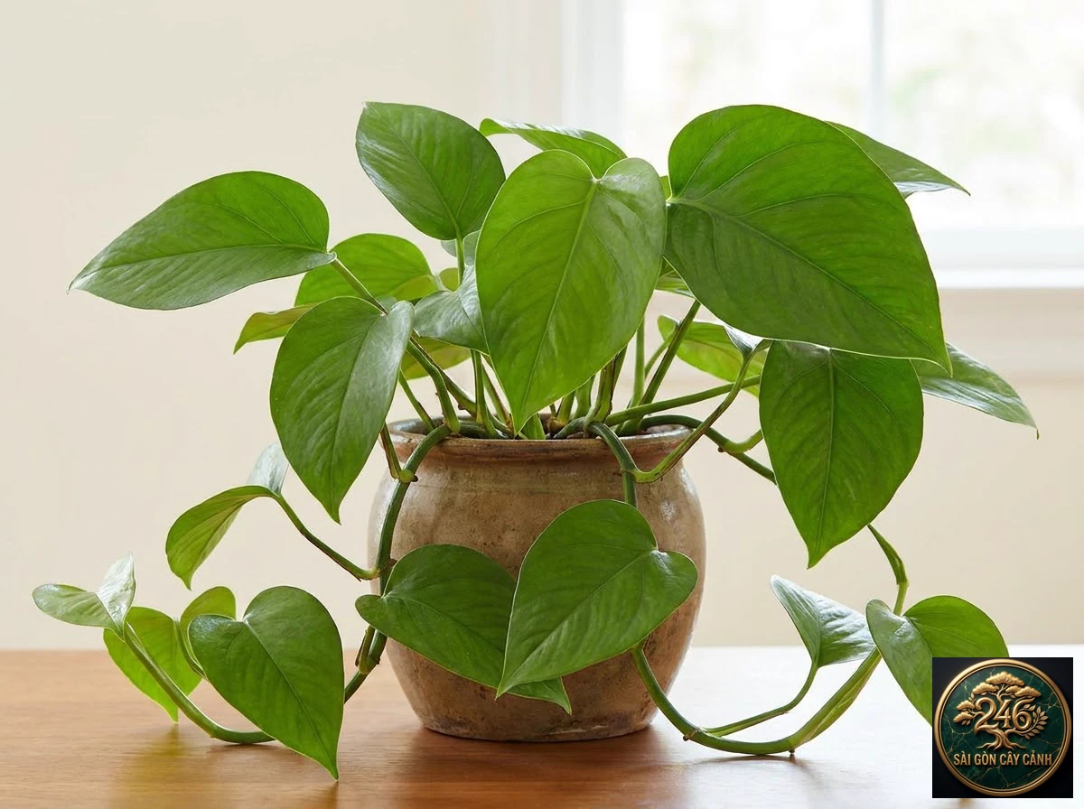 Ảnh AI minh họa Trầu bà phiến rộng: đặc điểm nhận diện