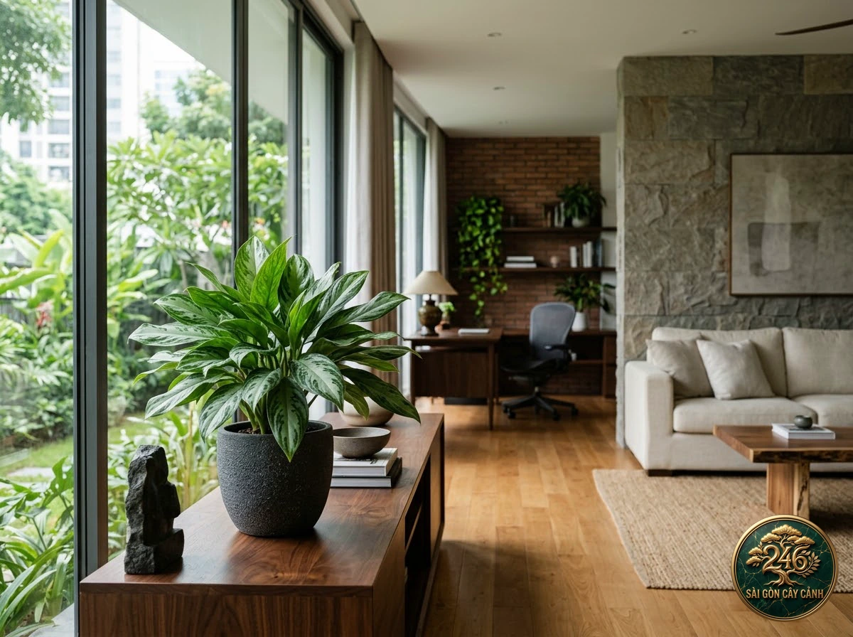 Chinese evergreen (Aglaonema modestum): interior styling and placement