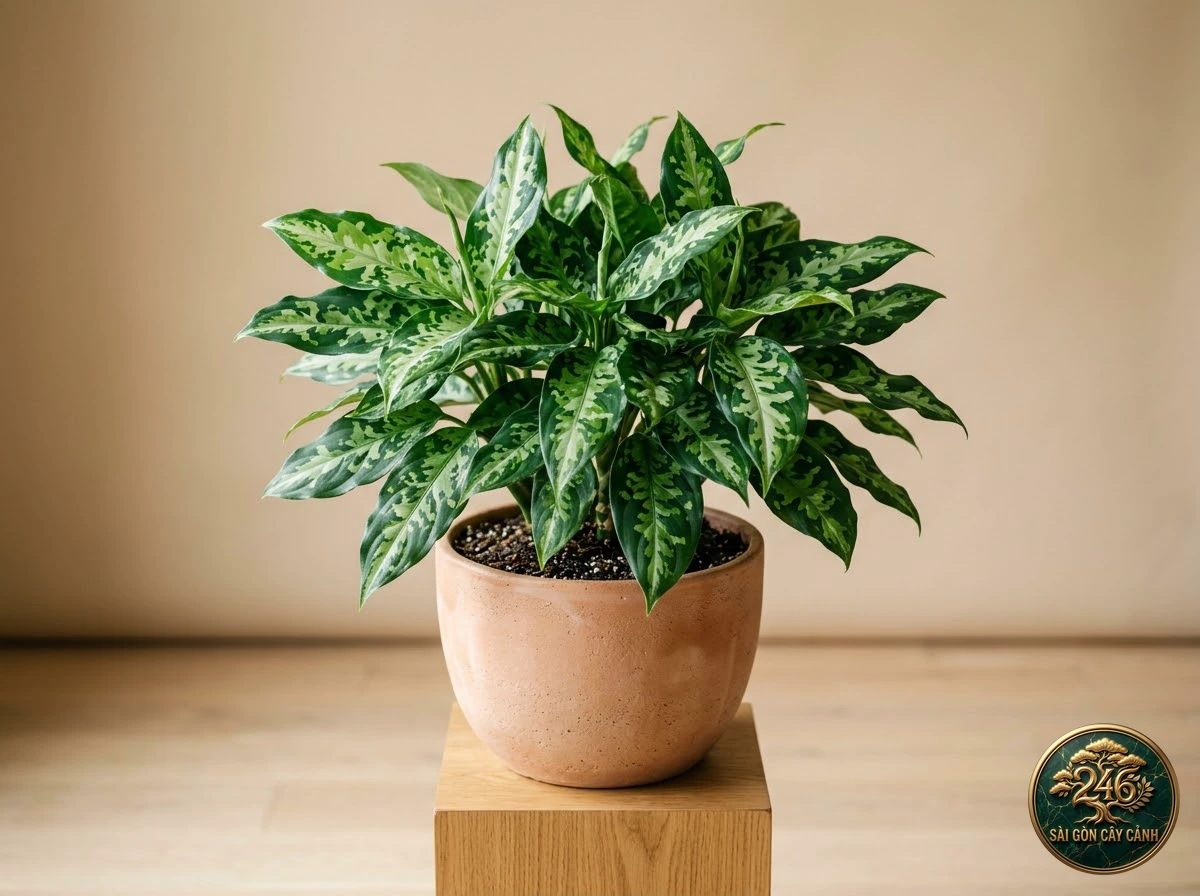Vạn lộc rằn ri ngụy trang (Aglaonema pictum): hình ảnh hồ sơ