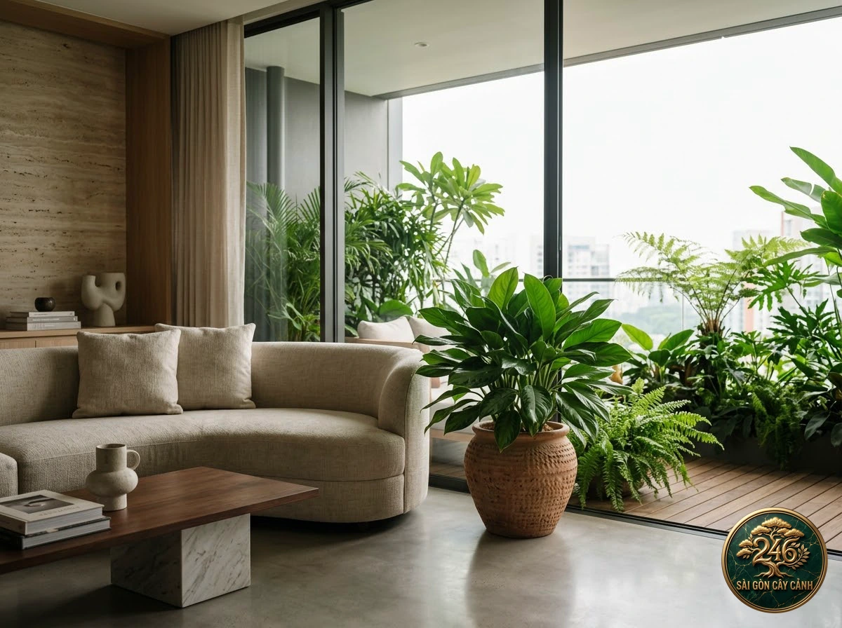 Vạn niên thanh Nam Bộ (Aglaonema cochinchinense): bố trí trong không gian sống