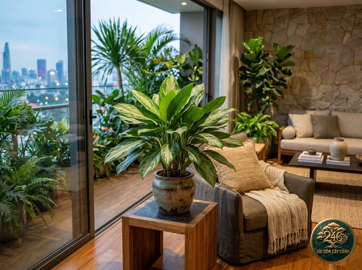 Vạn lộc cành dài (Aglaonema hookerianum): bố trí trong không gian sống
