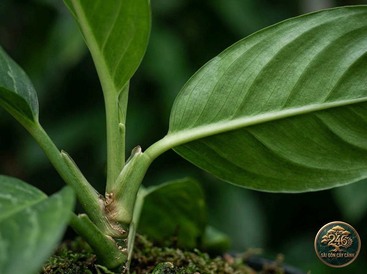 Vạn lộc cành dài (Aglaonema hookerianum): đặc điểm nhận diện