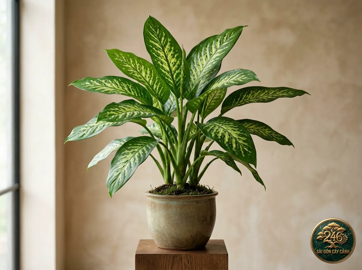 Môn trường sinh mo dài (Dieffenbachia longispatha): hình ảnh hồ sơ