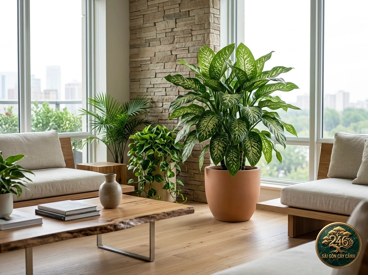 Vạn niên thanh da beo (Dieffenbachia maculata): bố trí trong không gian sống