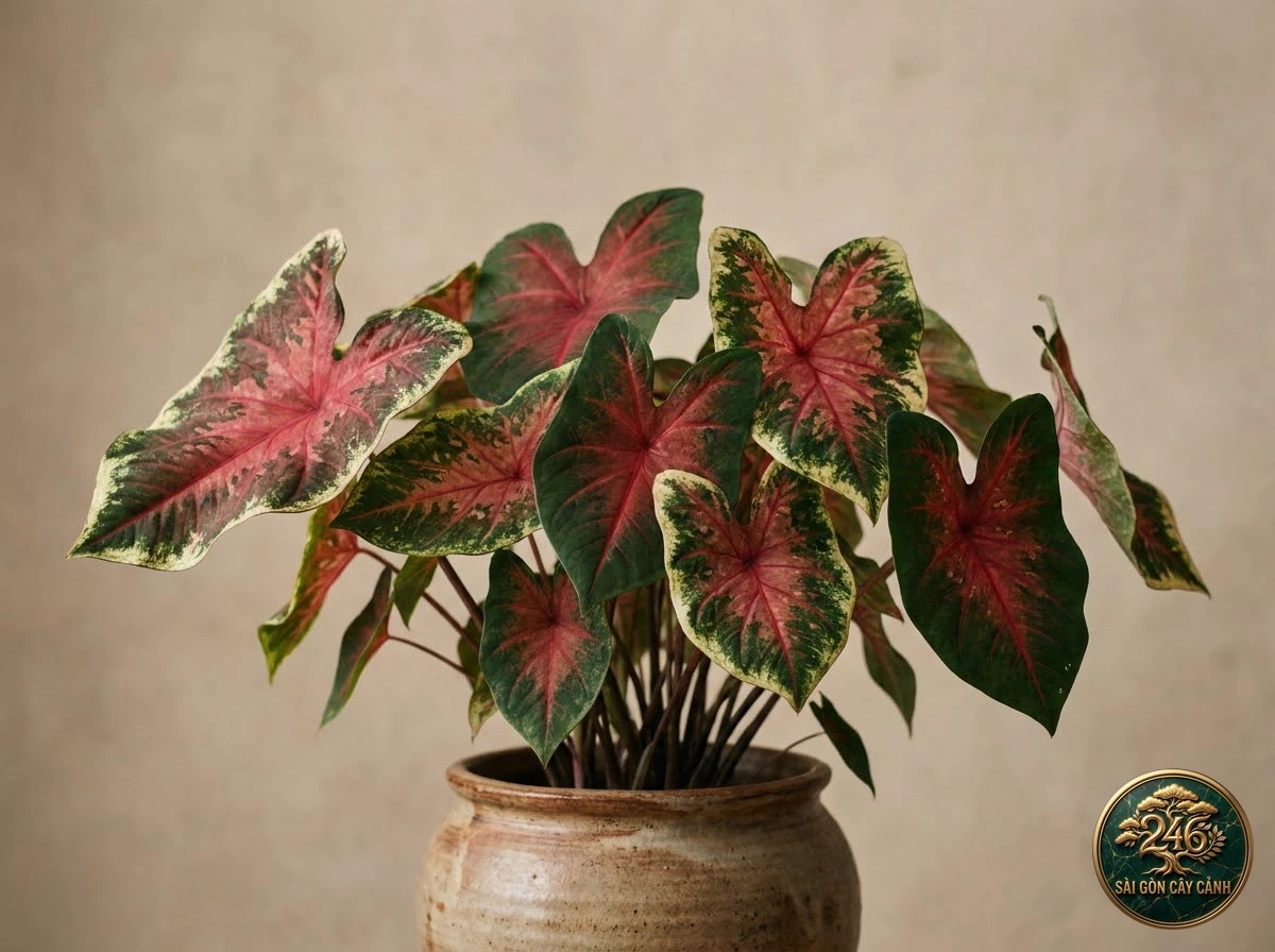 Hình ảnh hồ sơ Môn cảnh lá đỏ tim (Caladium bicolor)