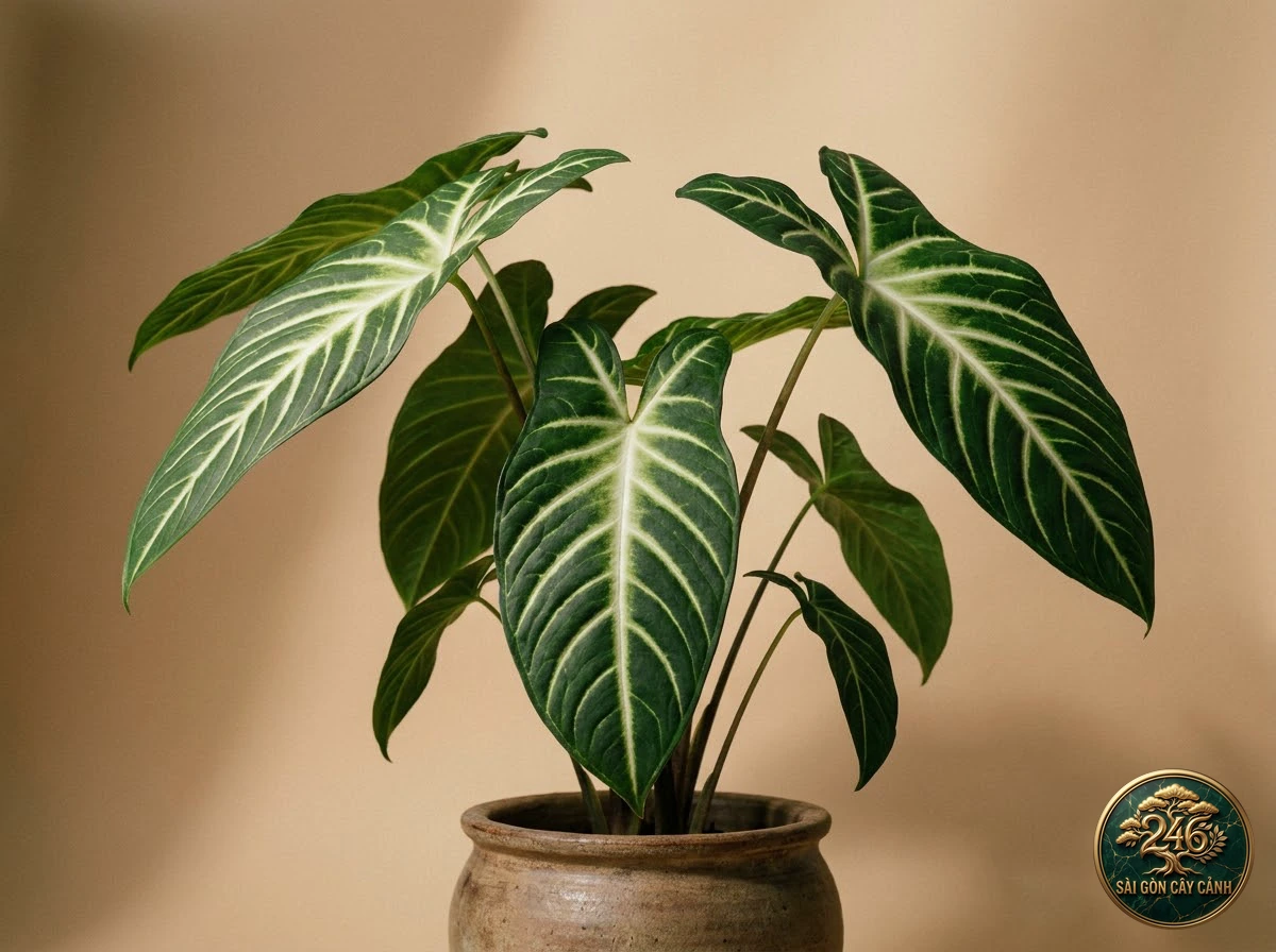Hình ảnh hồ sơ Môn cảnh gân trắng sữa (Caladium lindenii)