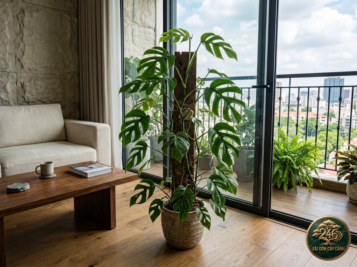 Perforated rhaphidophora: in a living space