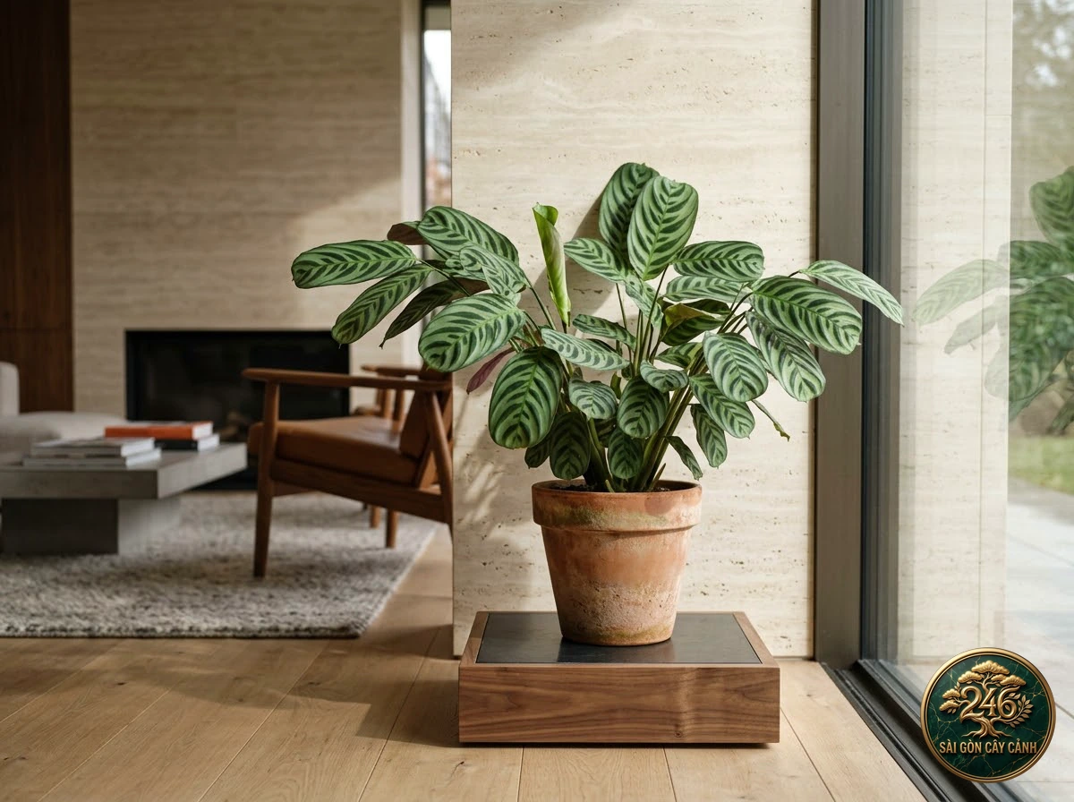 Fishbone prayer plant: in a living space