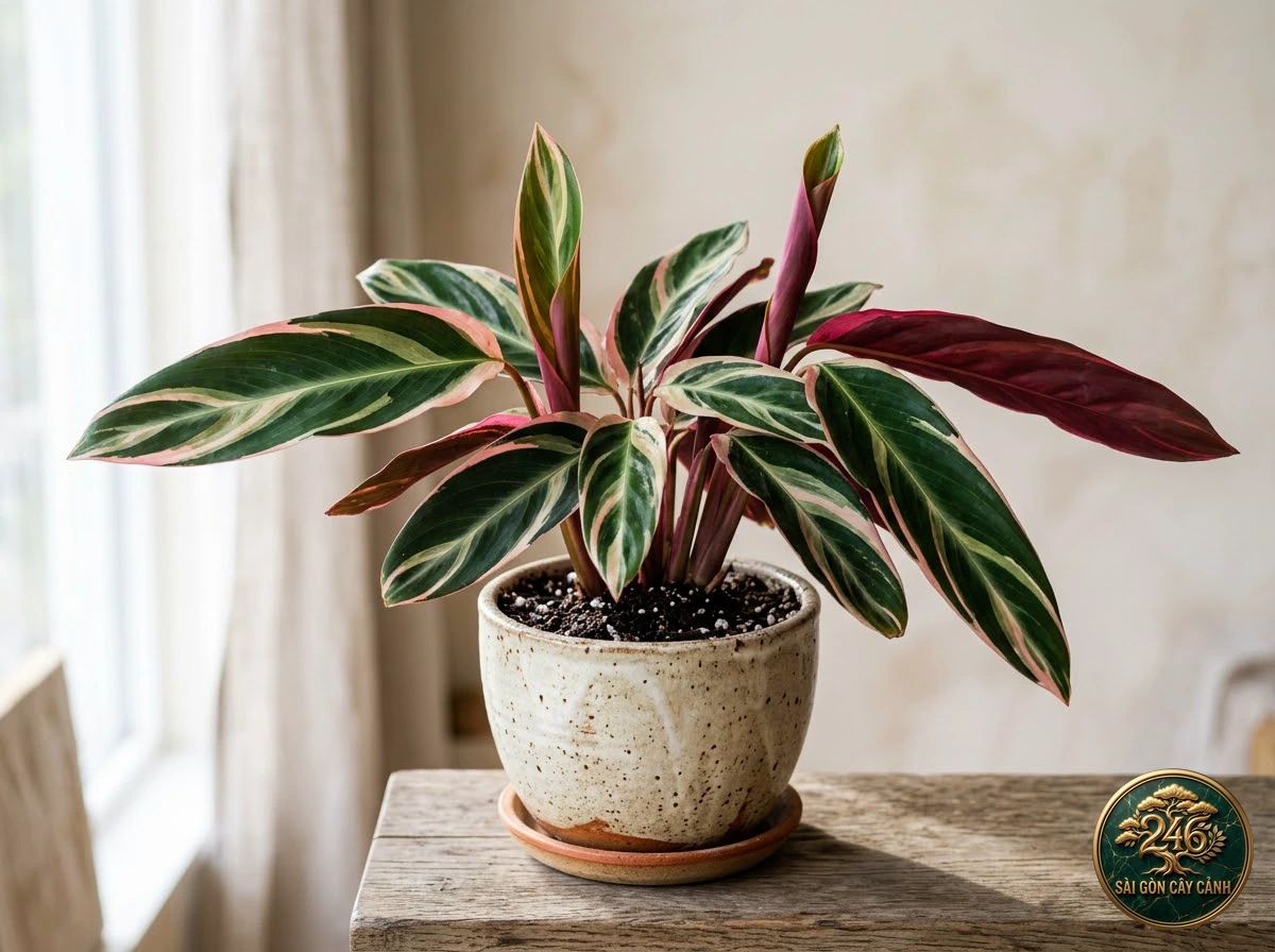 Hình ảnh hồ sơ Cây đuôi công ba màu mặt đỏ (Stromanthe sanguinea)