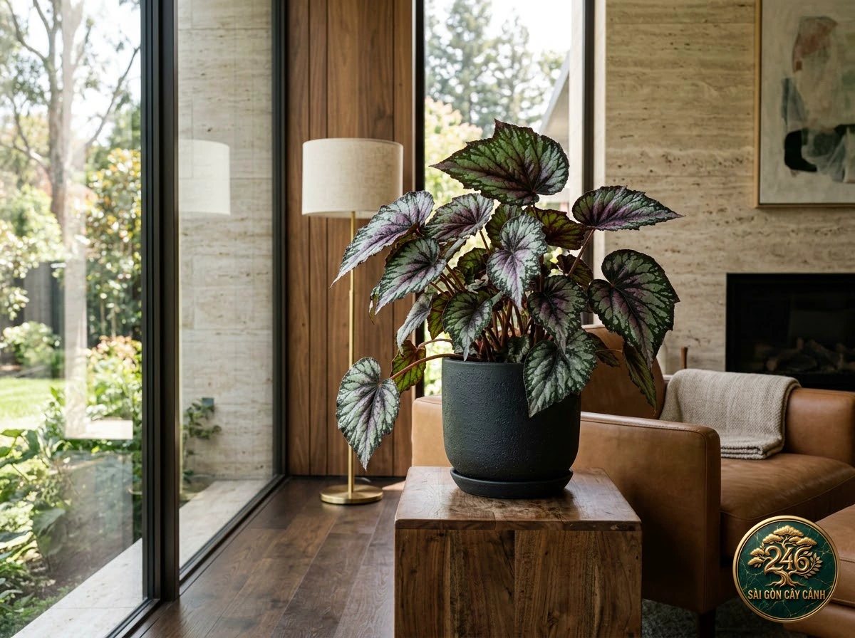 King begonia: in a living space