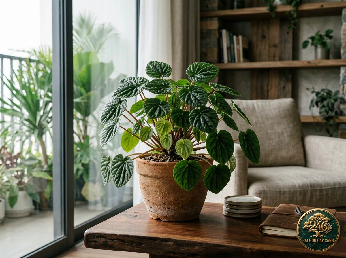 Emerald ripple peperomia: in a living space