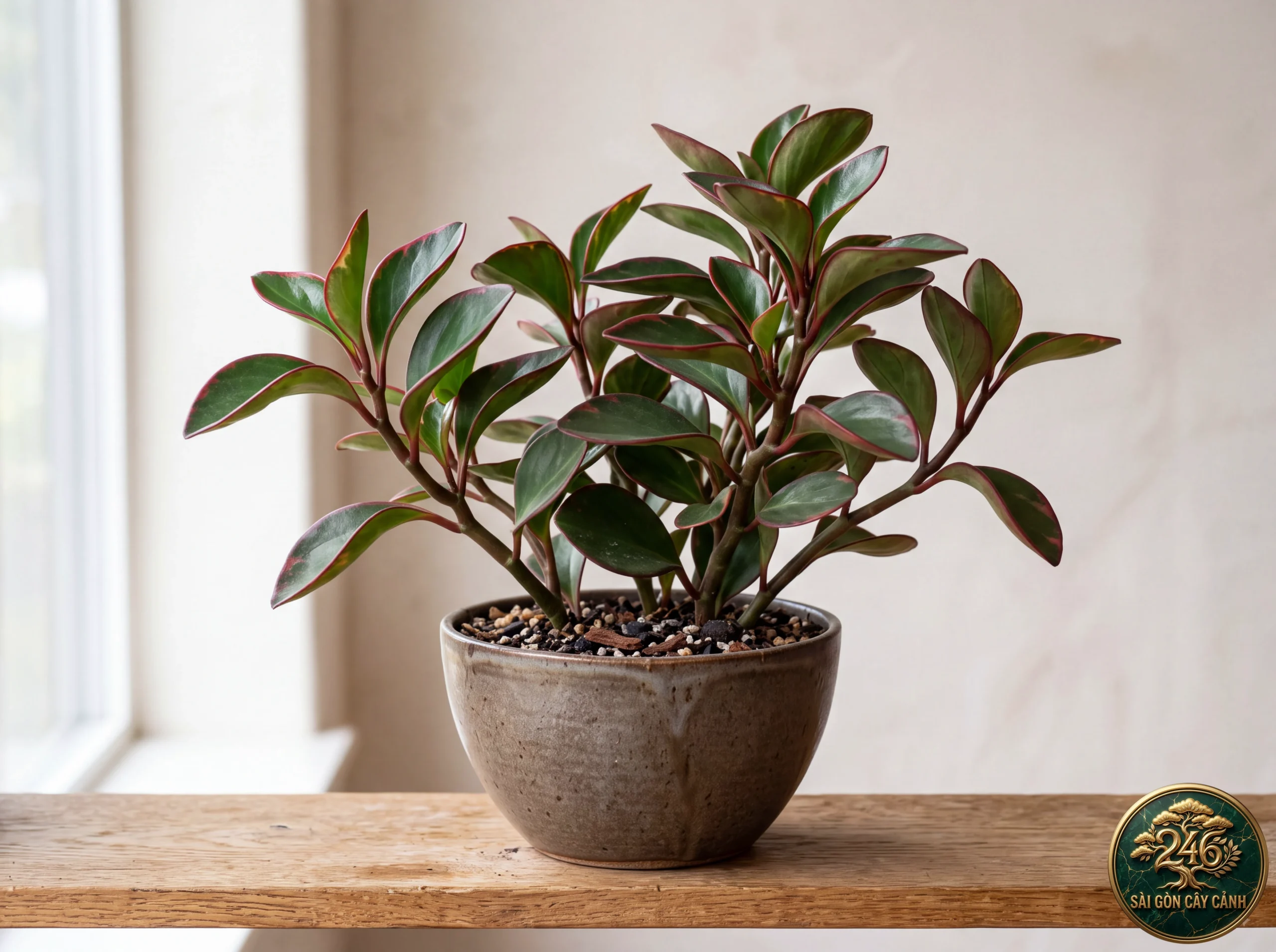 Hình ảnh hồ sơ Cây trường sinh viền đỏ (Peperomia clusiifolia)