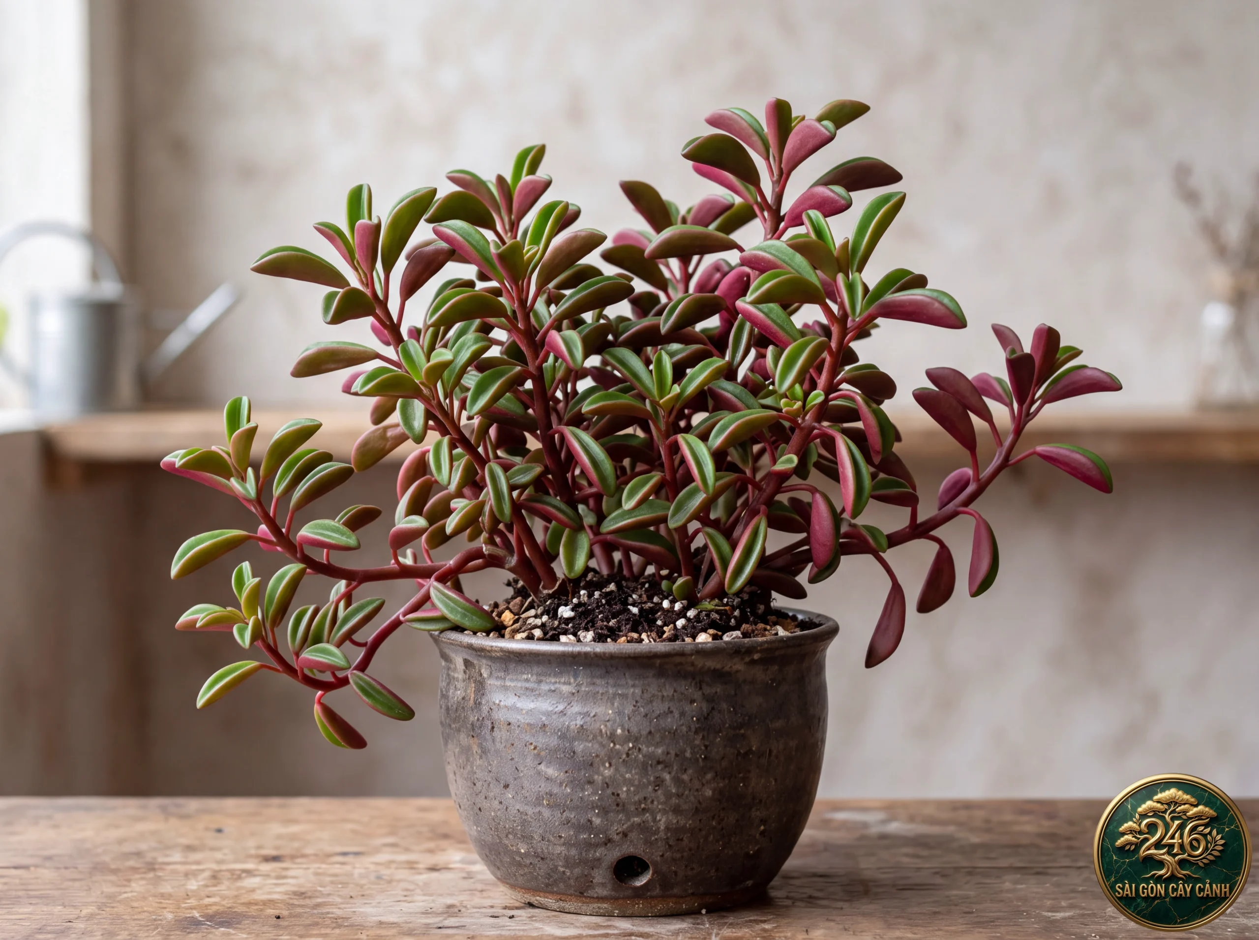 Hình ảnh hồ sơ Cây trường sinh lá đỏ ruby (Peperomia graveolens)