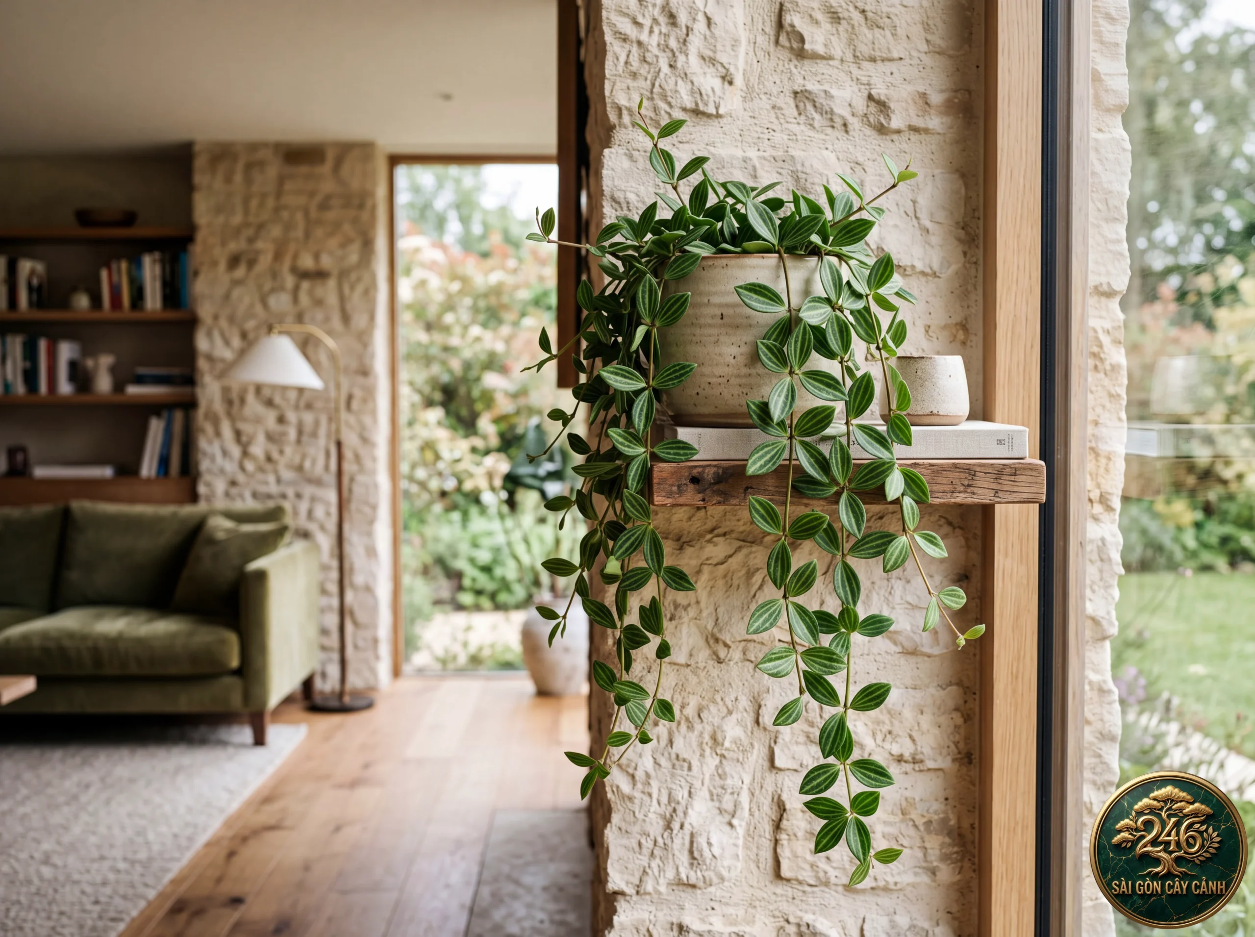 Beetle peperomia (Peperomia angulata): in a living space