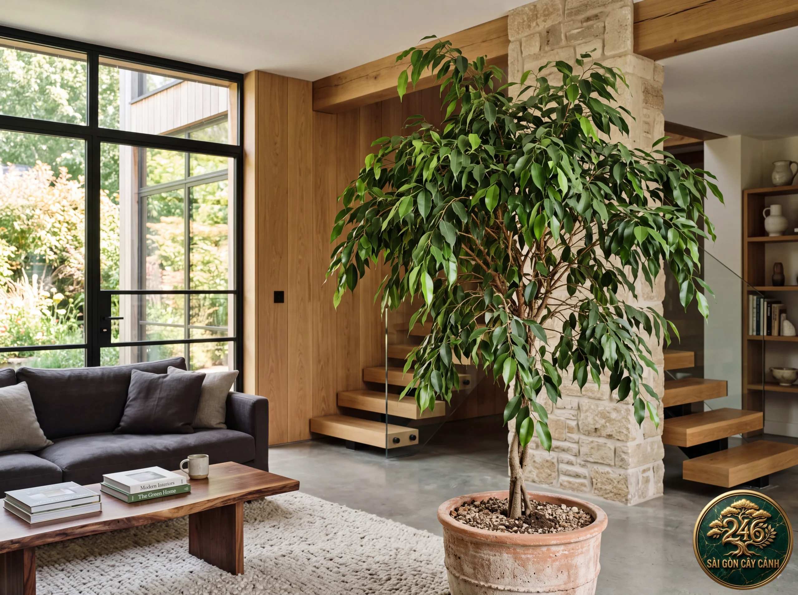 Weeping fig (Ficus benjamina): in a living space