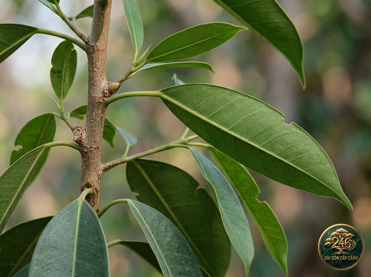 Cây đa lá hẹp alii (Ficus maclellandii): dac diem nhan dien