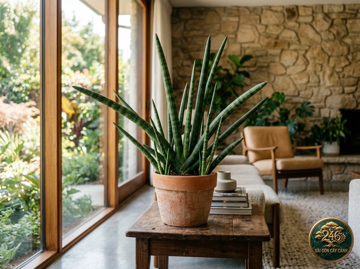Cylindrical snake plant (Dracaena angolensis): in a living space