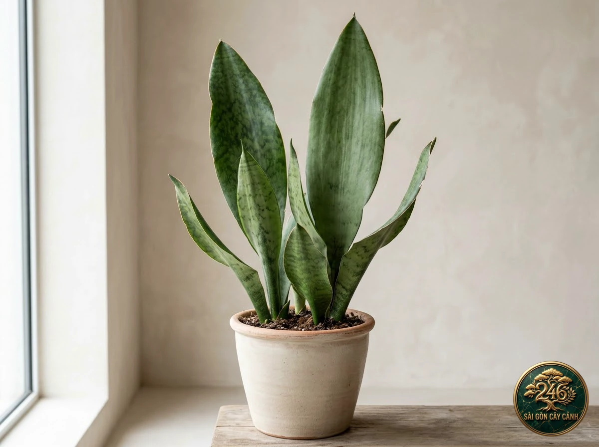 Cây lưỡi hổ bạc đuôi cá voi (Dracaena pethera): dac diem nhan dien