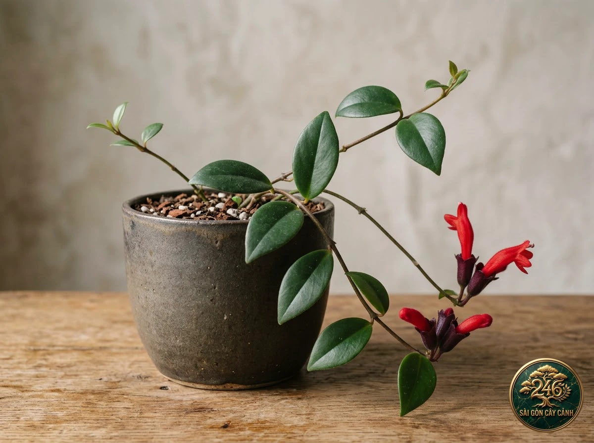 Cây son môi hoa đỏ (Aeschynanthus radicans): dac diem nhan dien