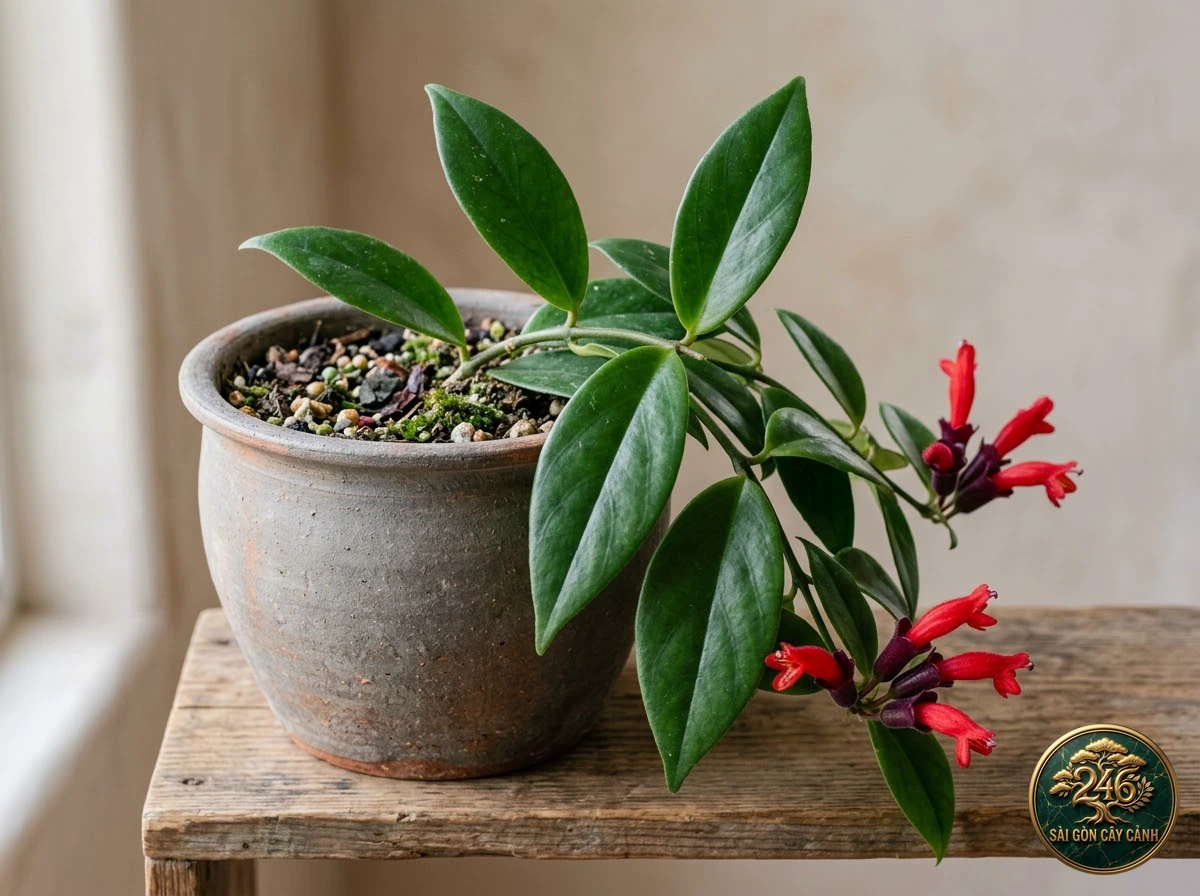 Cây son môi rực rỡ (Aeschynanthus pulcher): dac diem nhan dien
