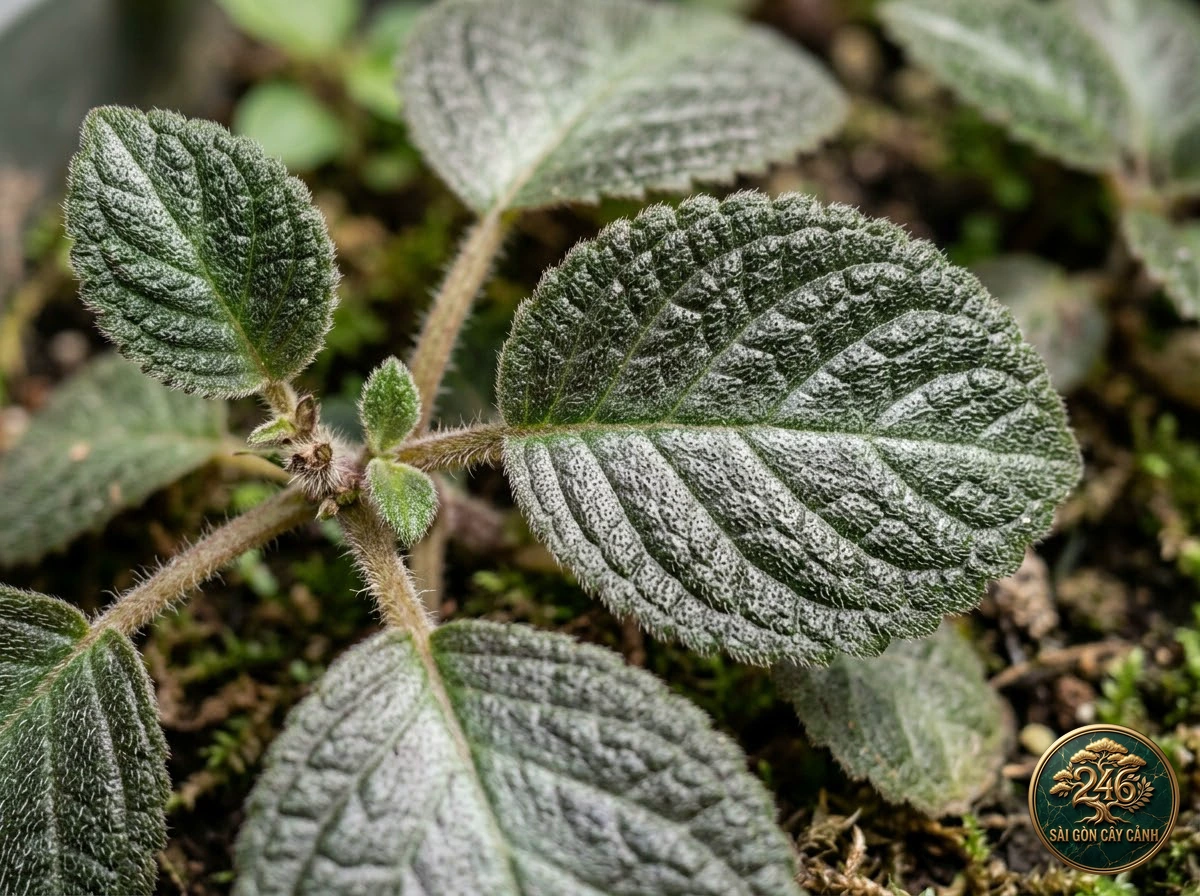 Cây lá gấm hoa cà (Episcia lilacina): dac diem nhan dien