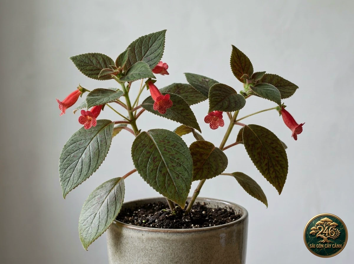 Cây hoa chuông nhung đốm đỏ (Kohleria amabilis): dac diem nhan dien