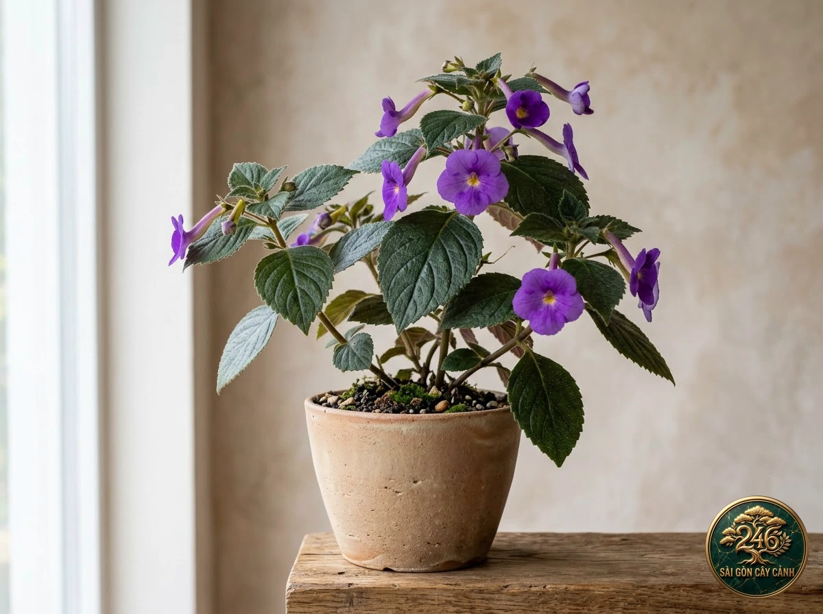 Cây hoa củ lan huệ tím (Achimenes grandiflora): dac diem nhan dien