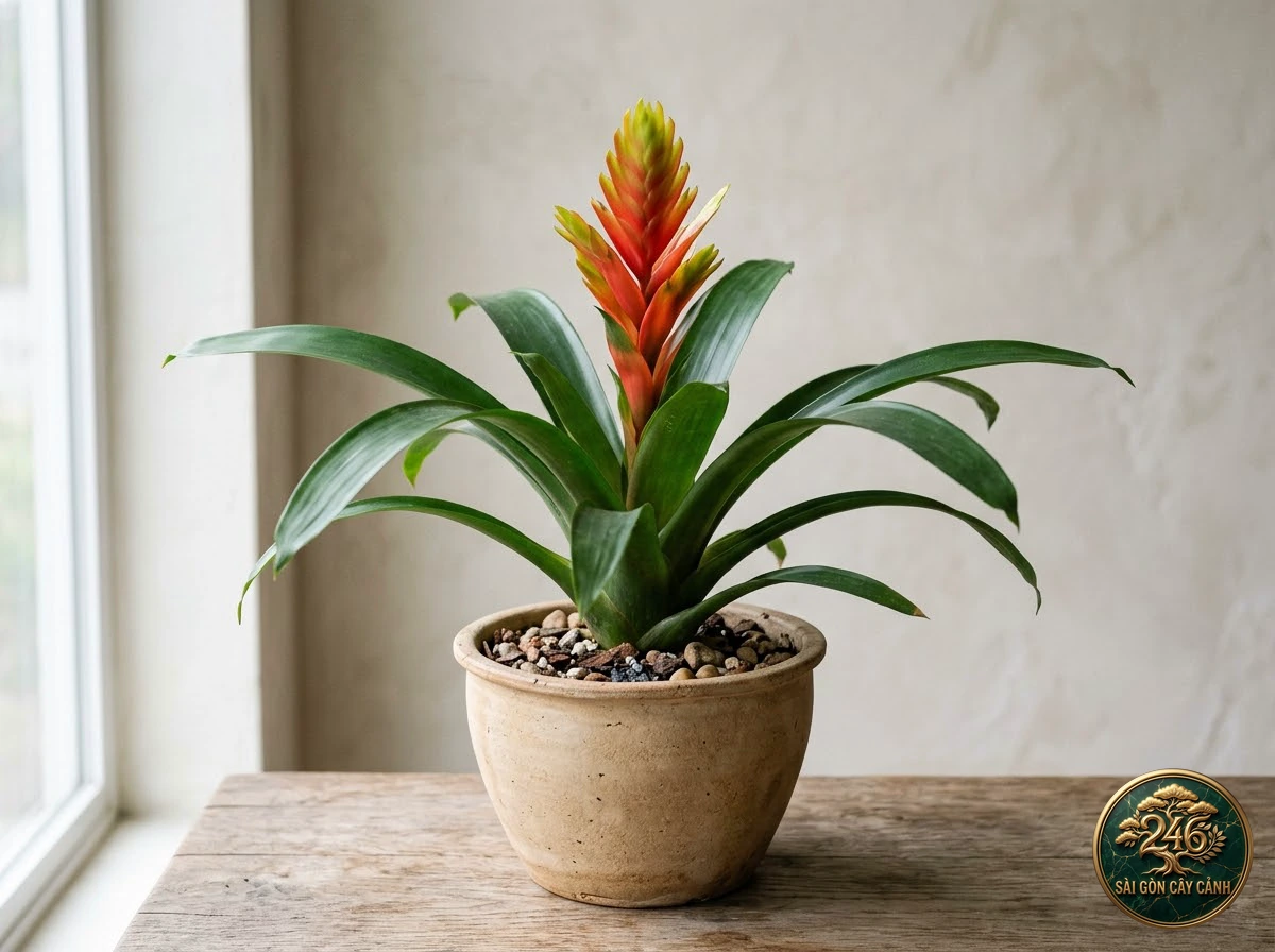 Cây phong lộc hoa đơn bông (Guzmania monostachia): dac diem nhan dien