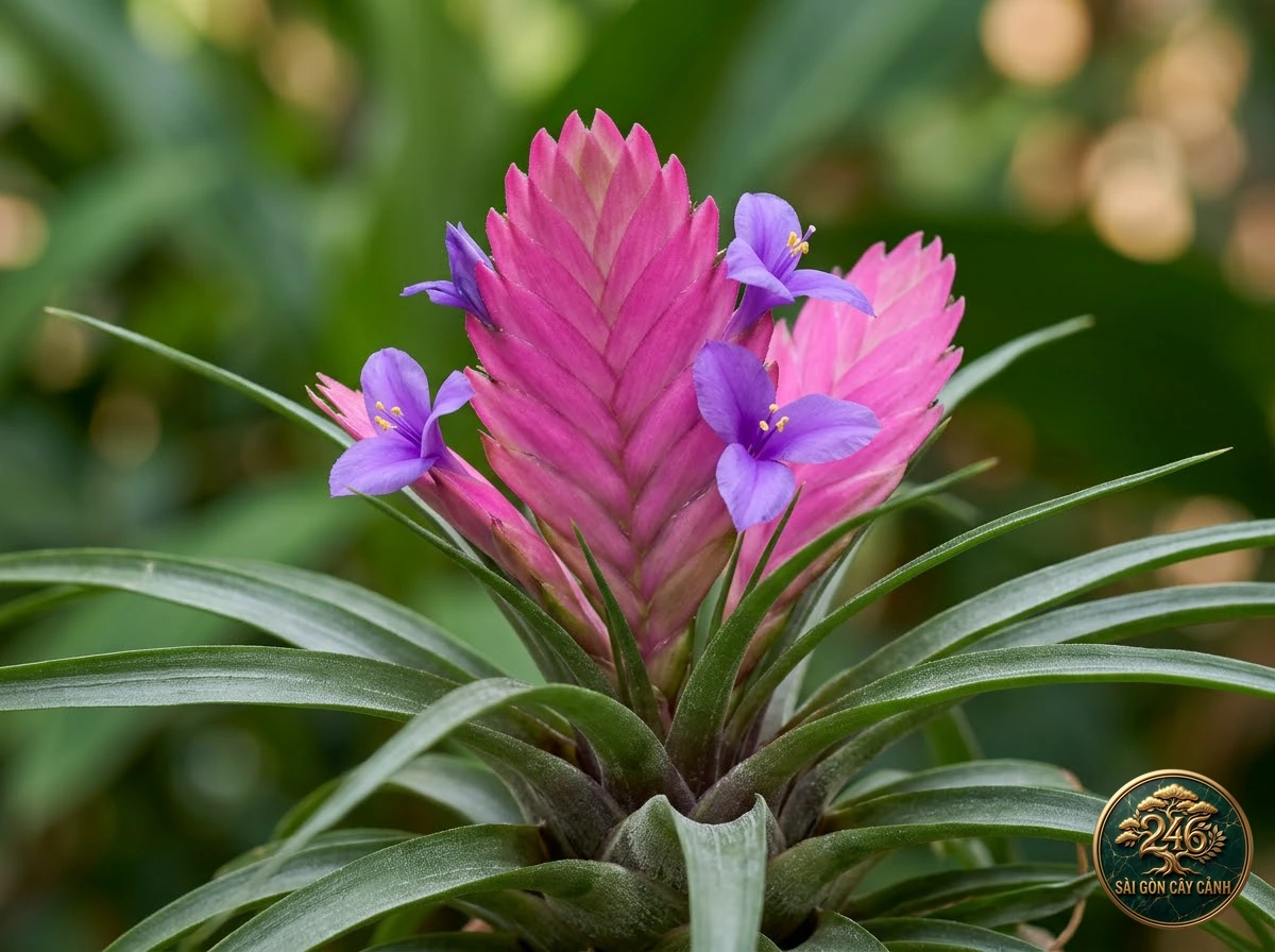 Pink quill (Tillandsia cyanea): morphological identification