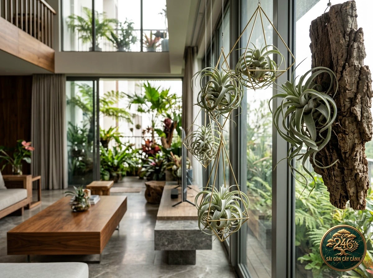 Cây không khí đầu rắn medusa (Tillandsia caput-medusae): bố trí trong không gian sống