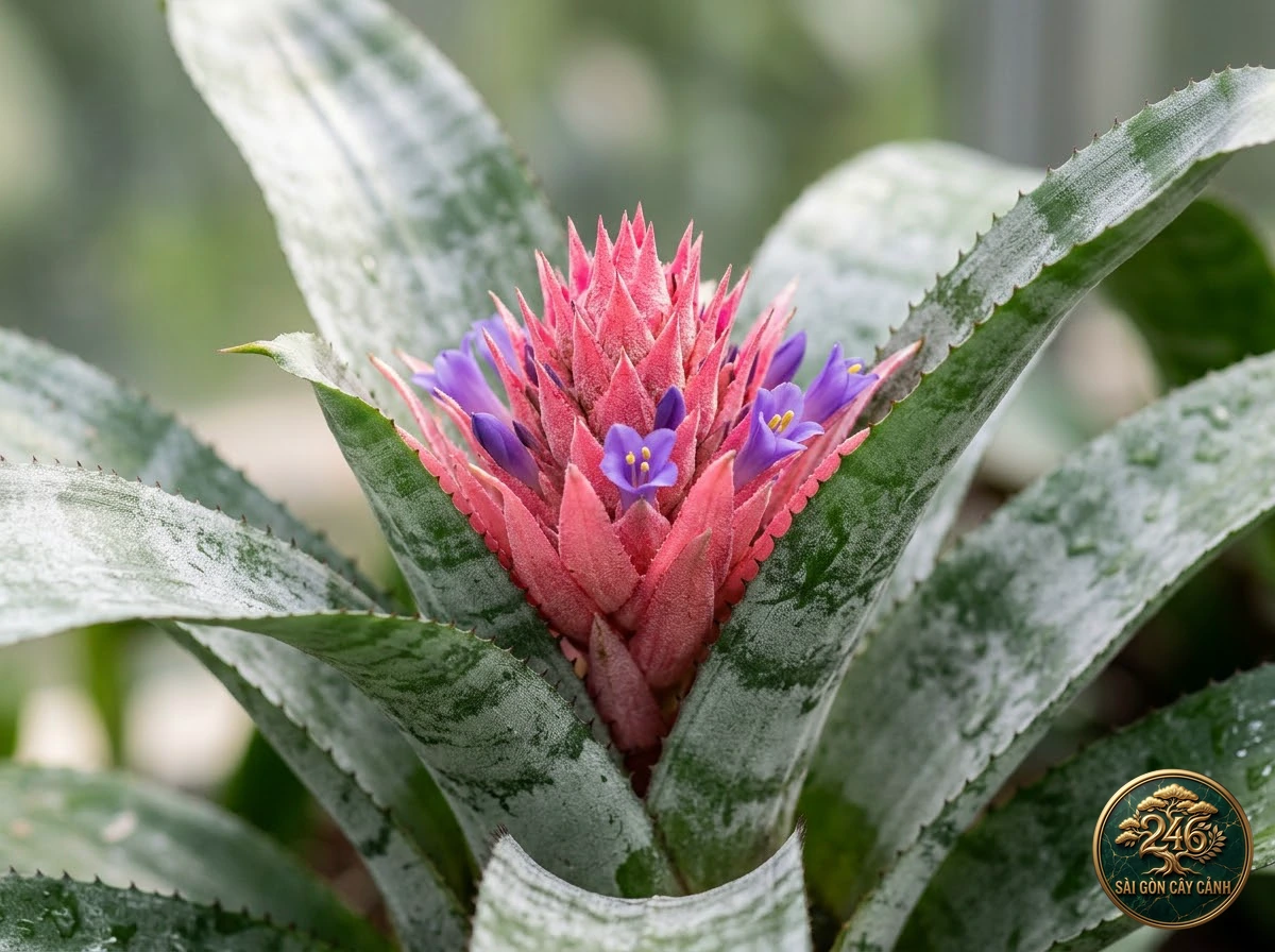 Silver vase plant (Aechmea fasciata): morphological identification
