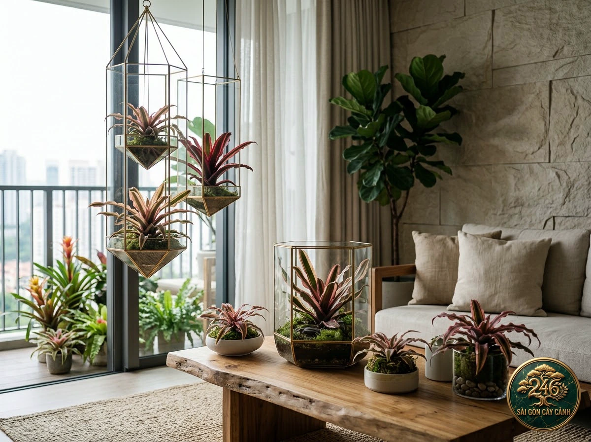 Earth star (Cryptanthus bivittatus): interior living-space styling