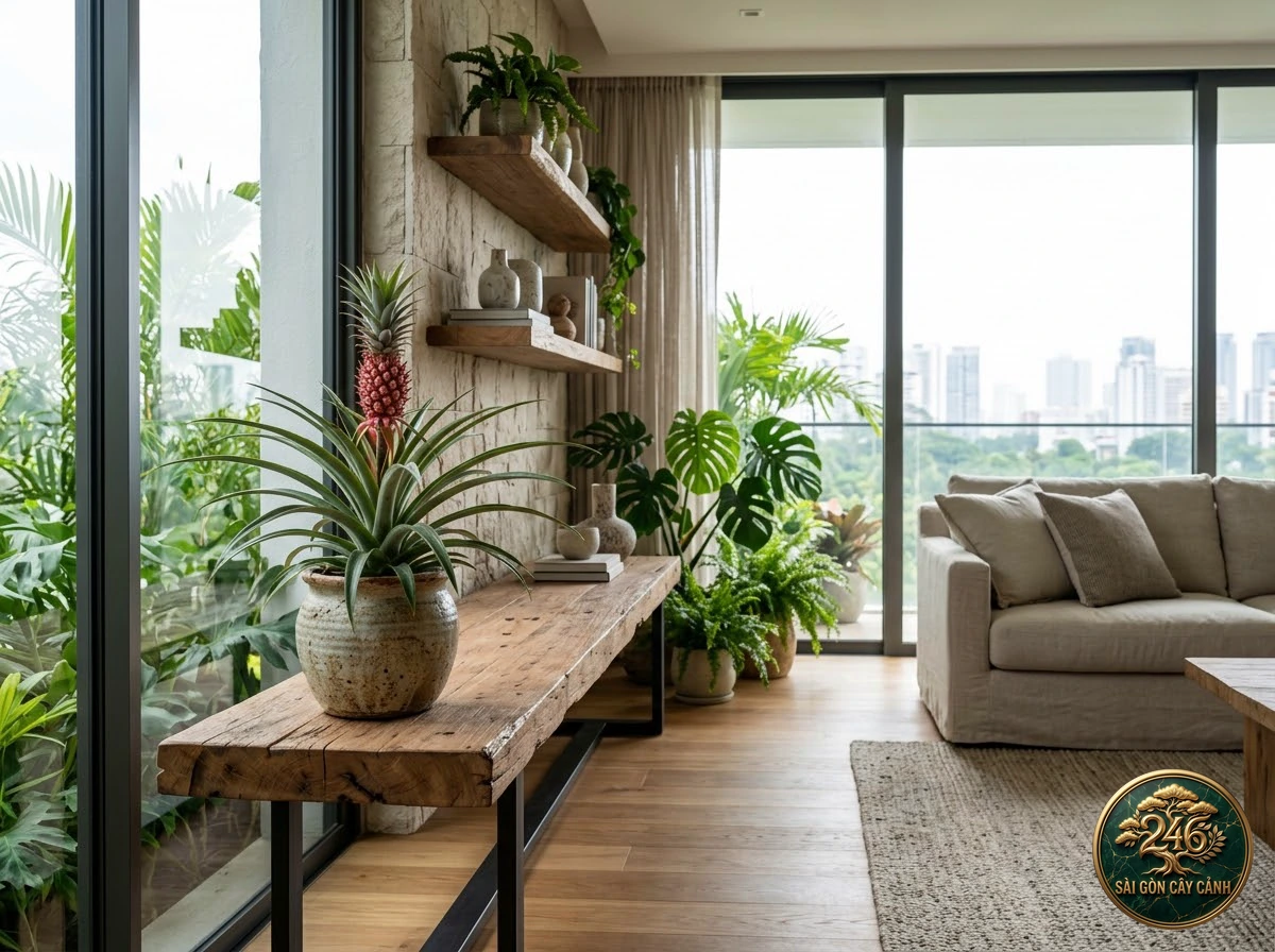 Pineapple plant (Ananas comosus): interior living-space styling