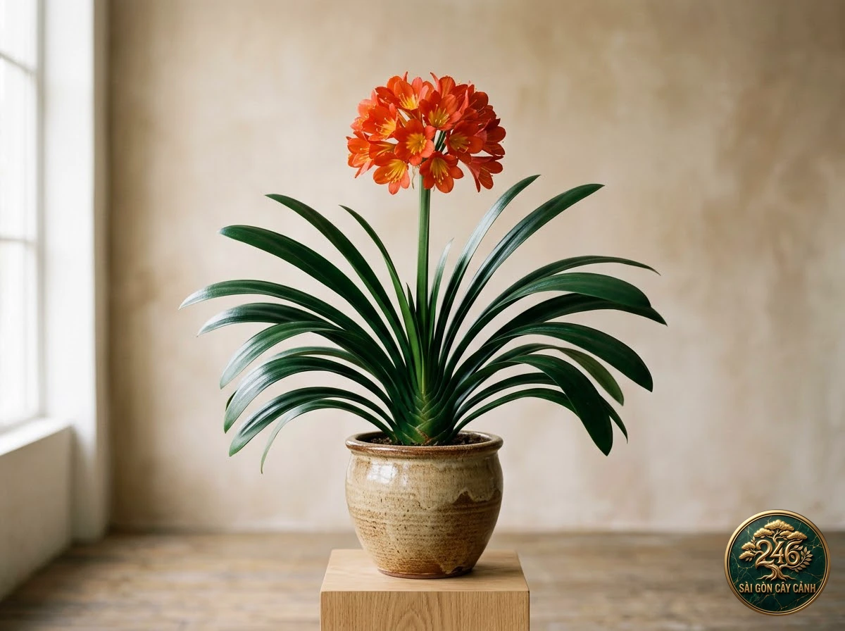 Cây hoa lan quân tử cam (Clivia miniata): hình ảnh hồ sơ