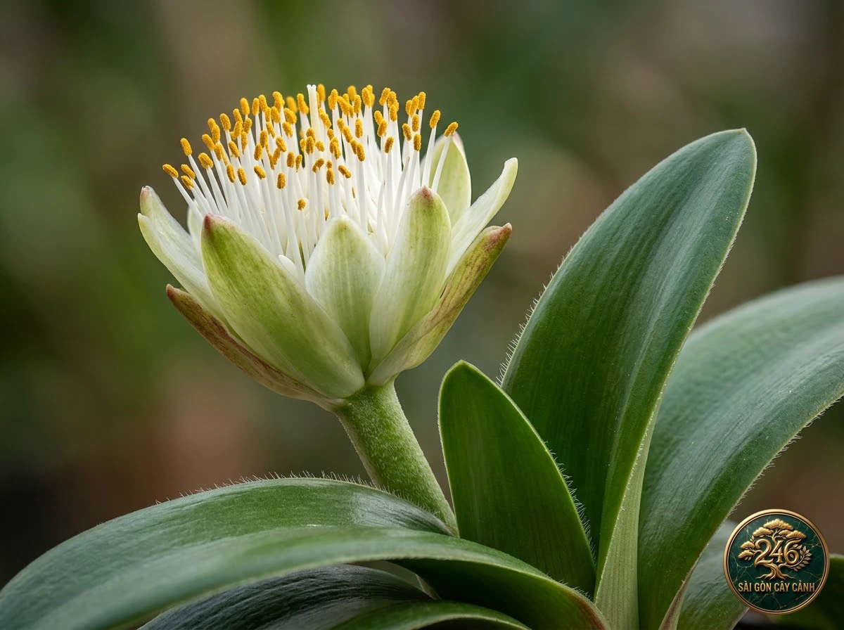 White paintbrush lily (Haemanthus albiflos): morphological identification