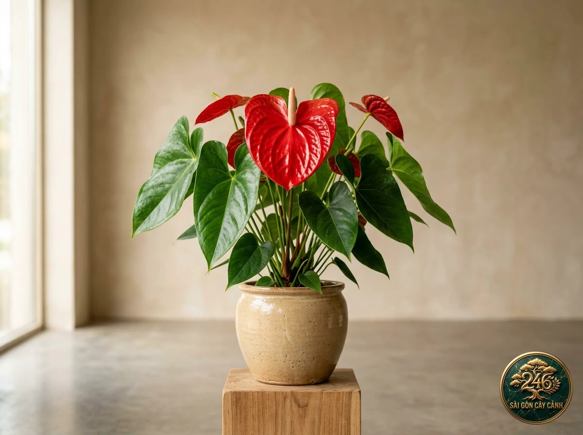 Hồng môn hoa đỏ ngọc (Anthurium andraeanum): hình ảnh hồ sơ