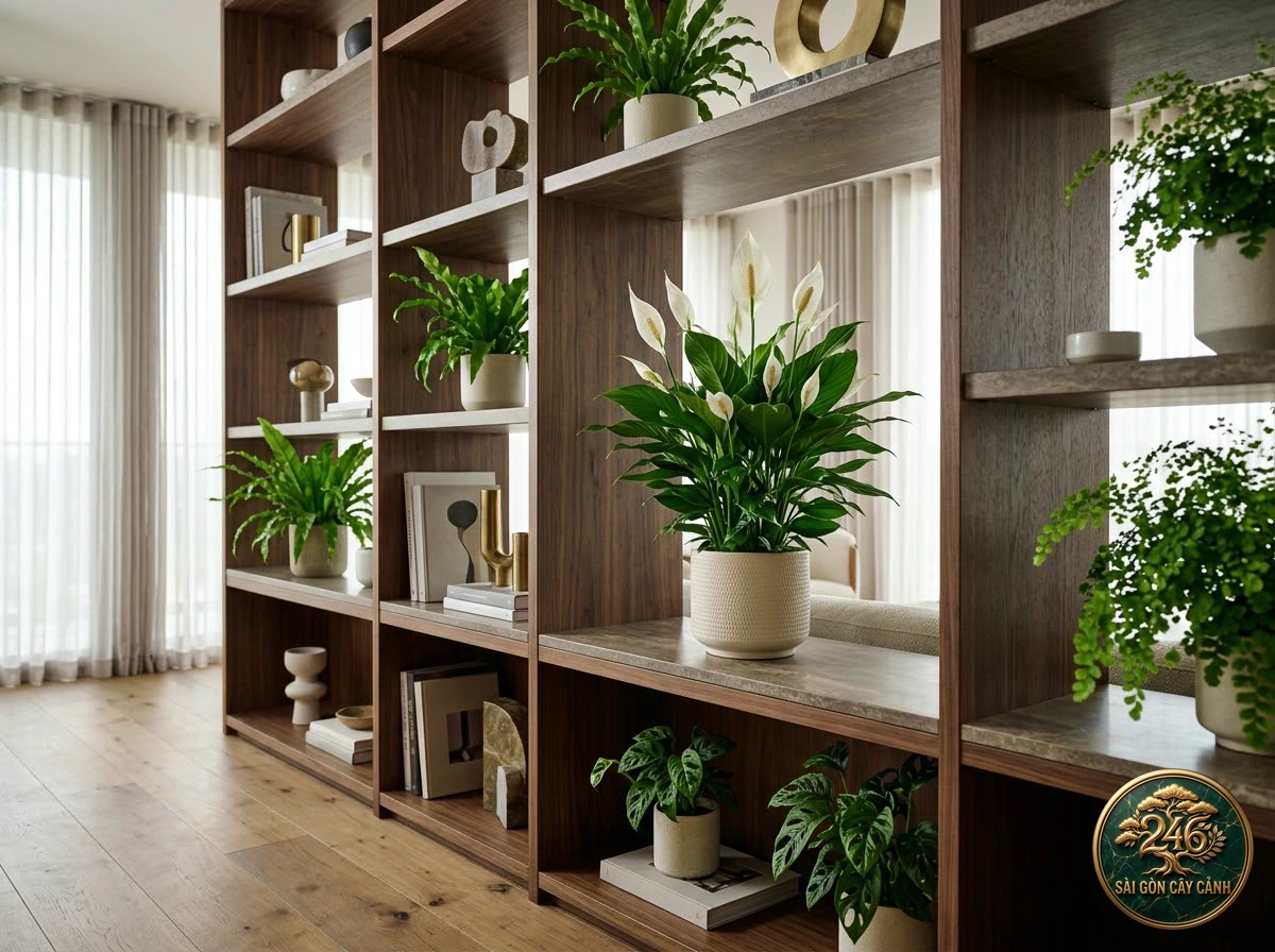 Peace lily wallisii (Spathiphyllum wallisii): interior living-space styling