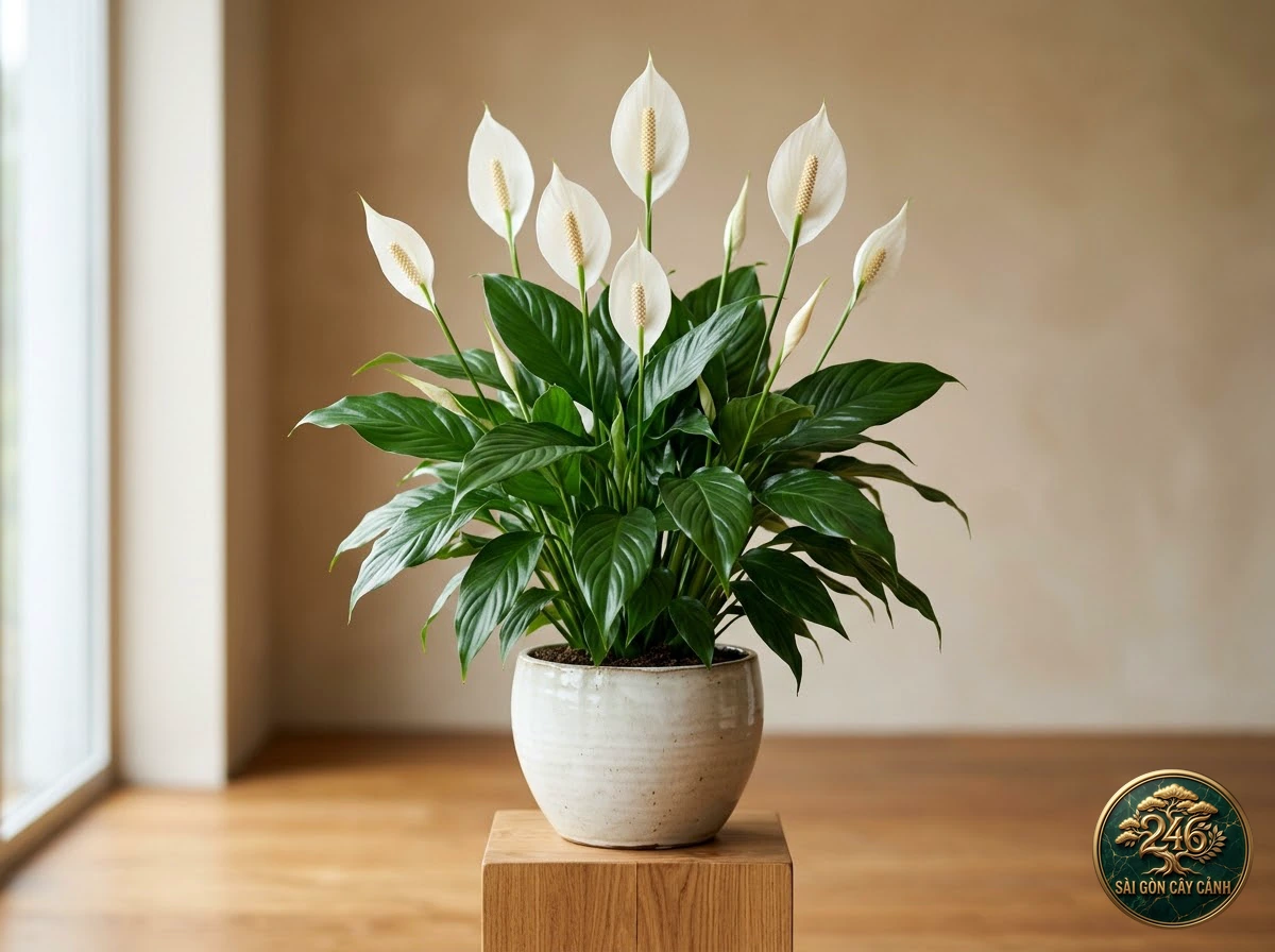 Lan ý hòa bình hoa trắng (Spathiphyllum wallisii): hình ảnh hồ sơ
