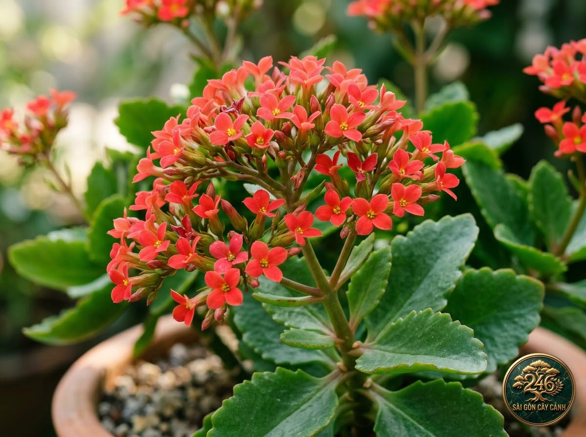 Flaming katy (Kalanchoe blossfeldiana): morphological identification