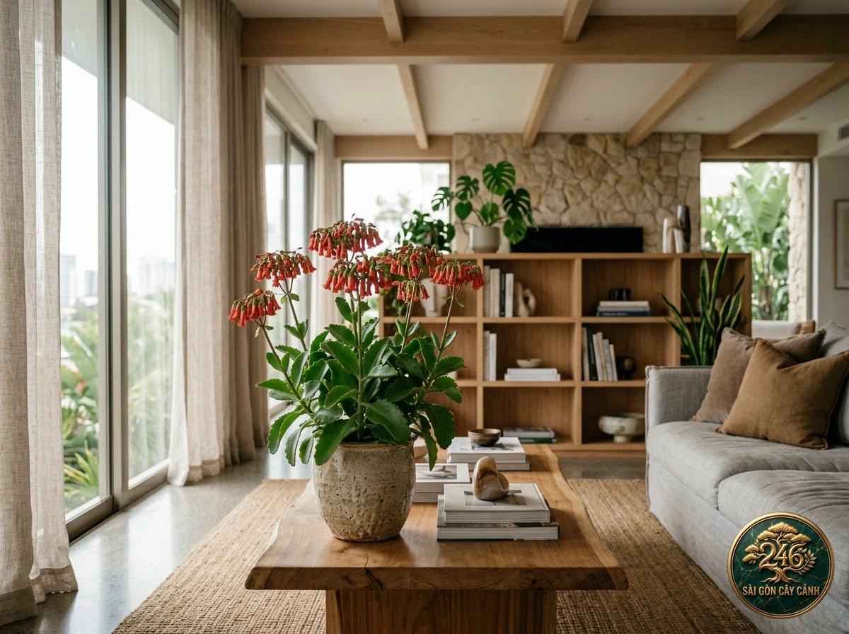 Chandelier plant (Kalanchoe manginii): interior living-space styling