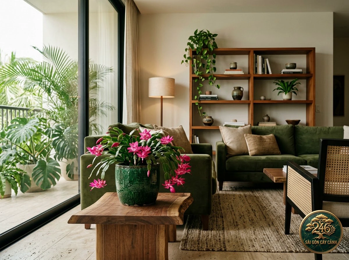 Thanksgiving cactus (Schlumbergera truncata): interior living-space styling